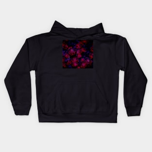 Red Neon Roses Kids Hoodie